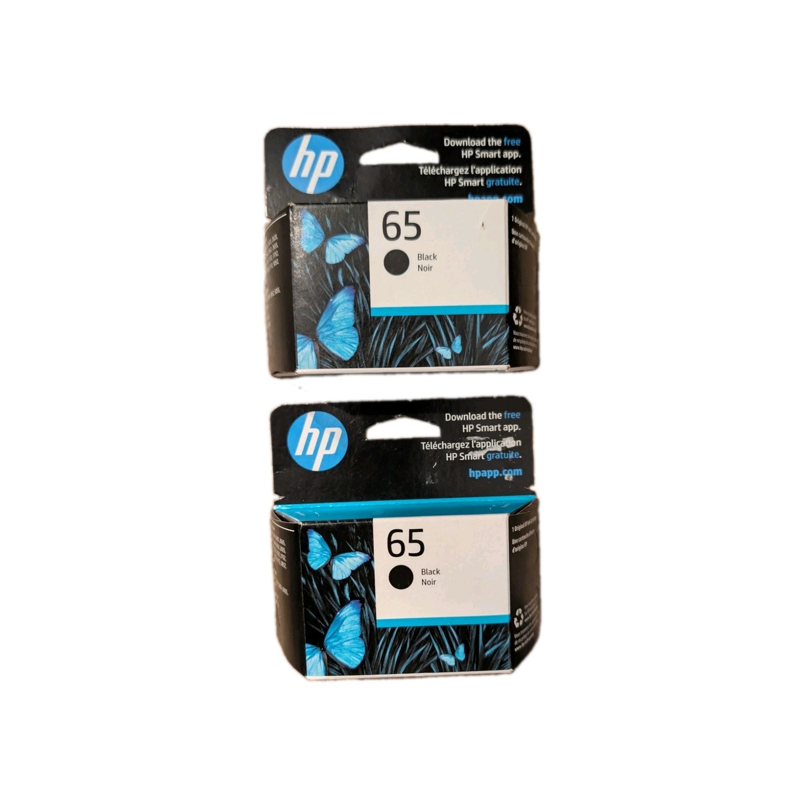 HP #65 Black Ink Cartridge 2 pack NEW GENUINE Expire Oct 2027