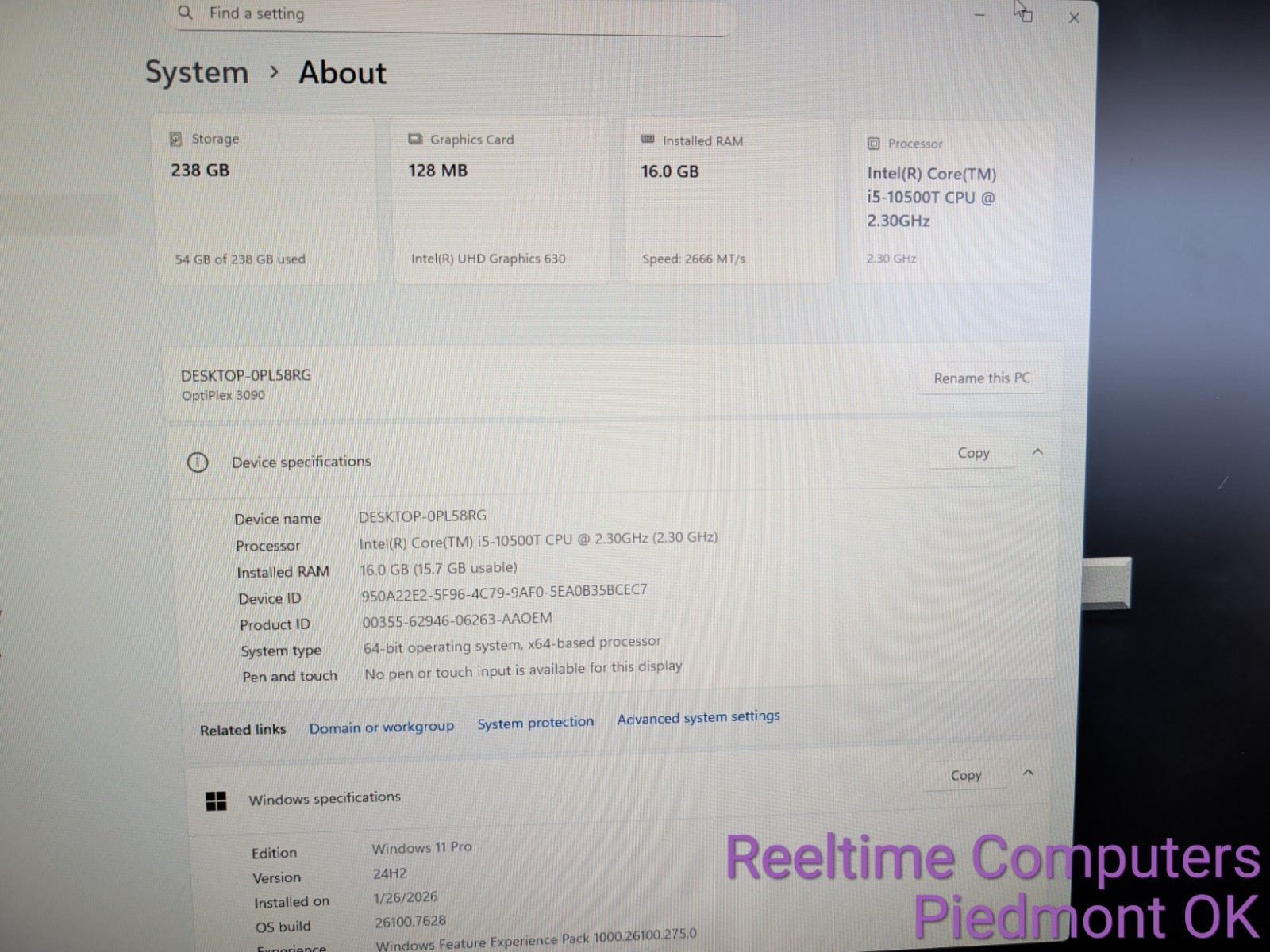 Dell OptiPlex 3090 Micro i5-10500T 16GB RAM 256GB SSD Win 11 Pro