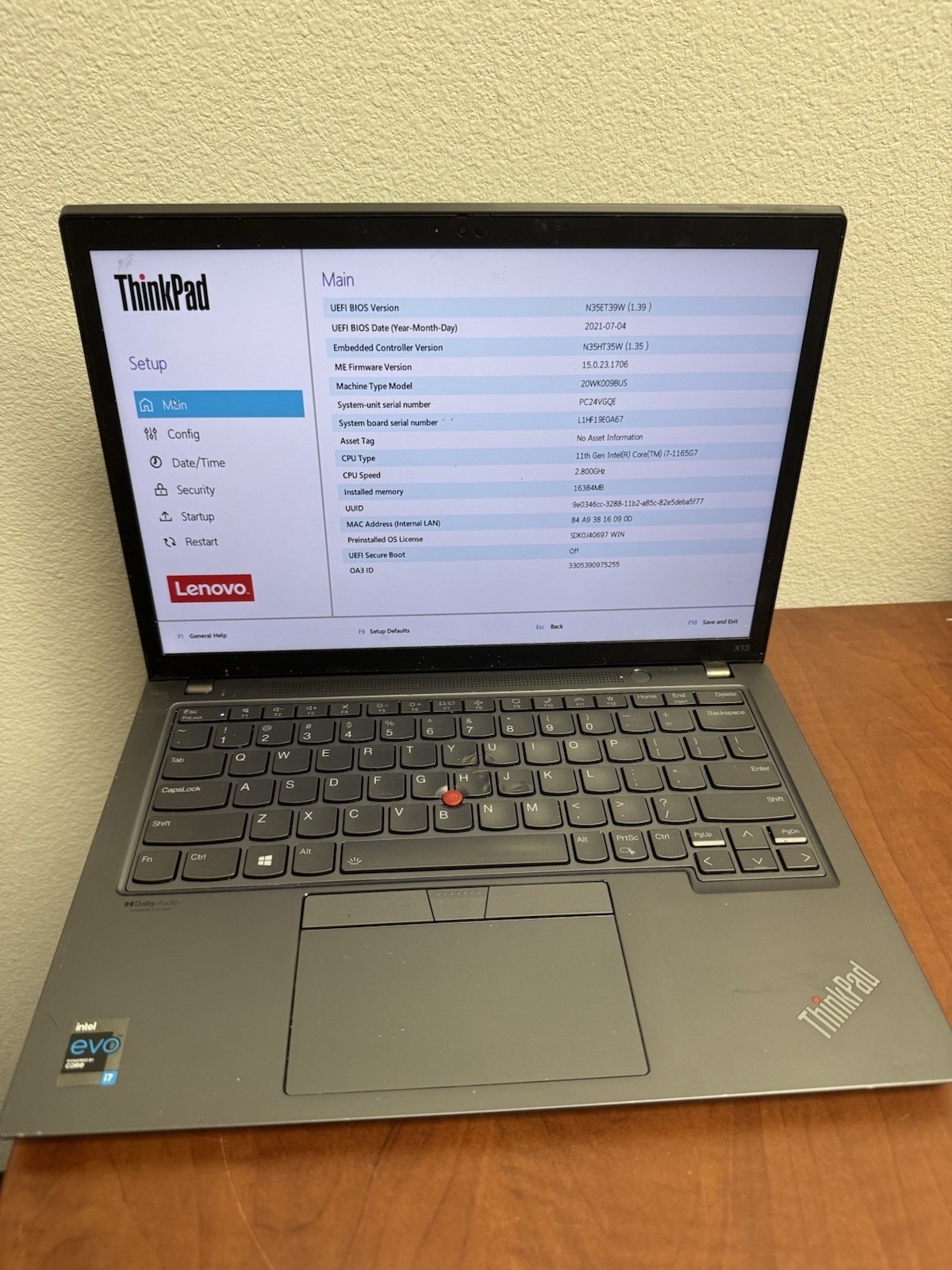 Lenovo ThinkPad X13 Gen 2 i7-1165G7 16GB RAM Touchscreen Silver NO SSD