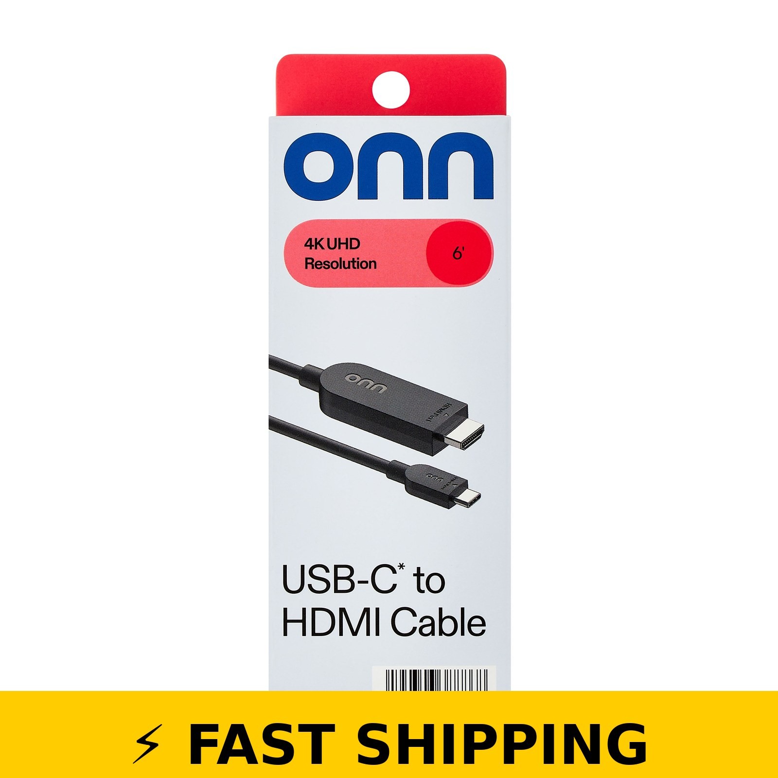 onn. USB-C to HDMI Cable 6ft 4K Output for Laptop Tablet Phone