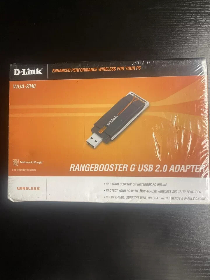 D-Link (WUA-2340) Gold Series Rangebooster G-USB 2.0 Adapter -NEW SEALED PERFECT