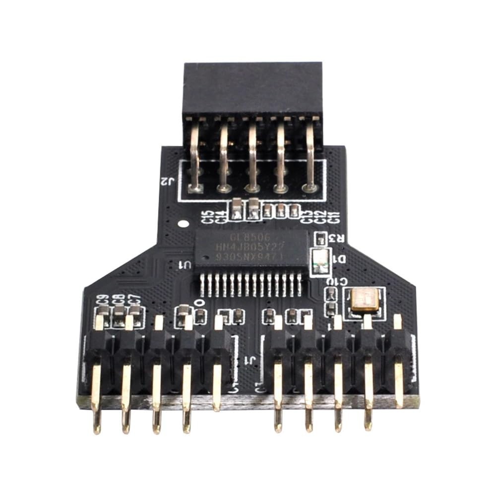 9pin USB 2.0 Header Male 1 to 2 Female Splitter Connector Motherboard