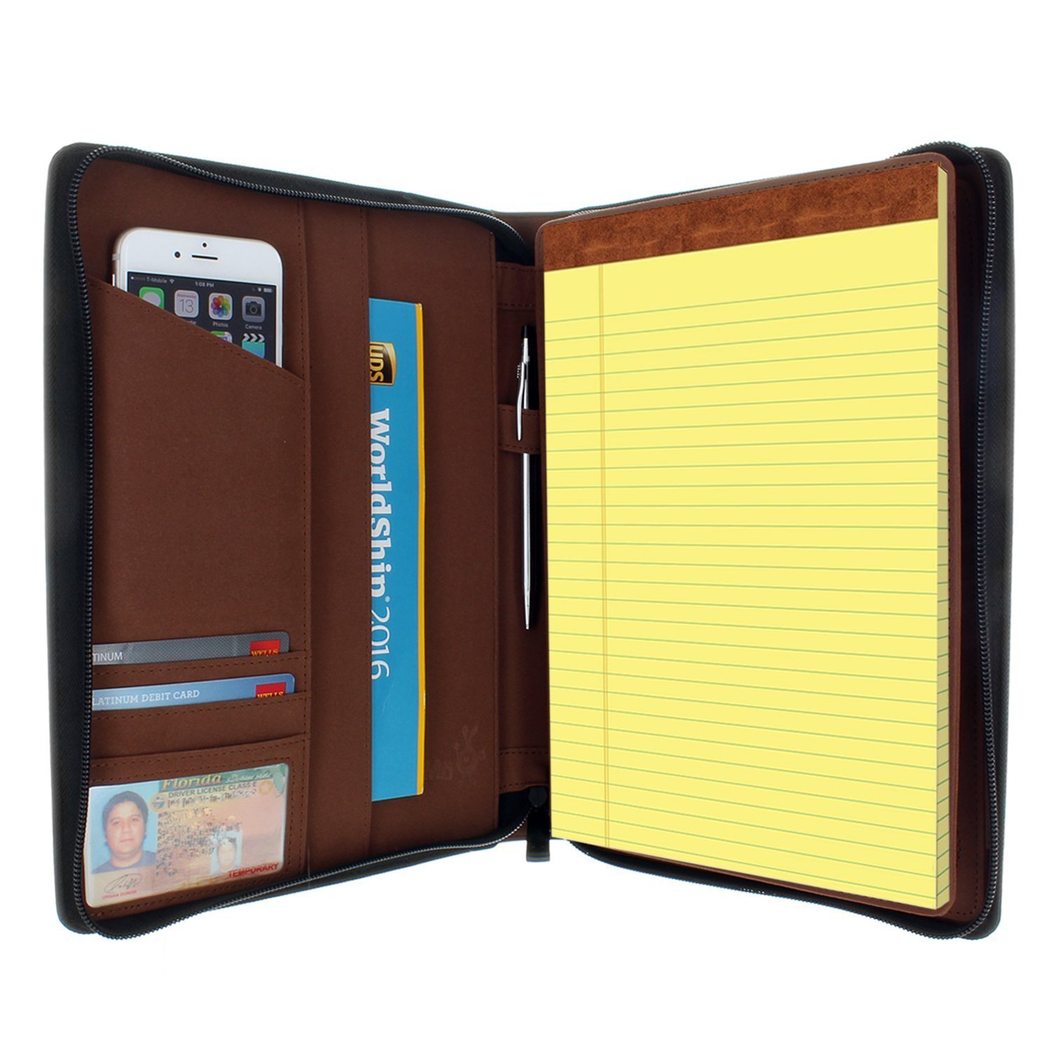 Universal Tablet Pad folio Zippered Case for 8.5” up to 11” tablets – Black
