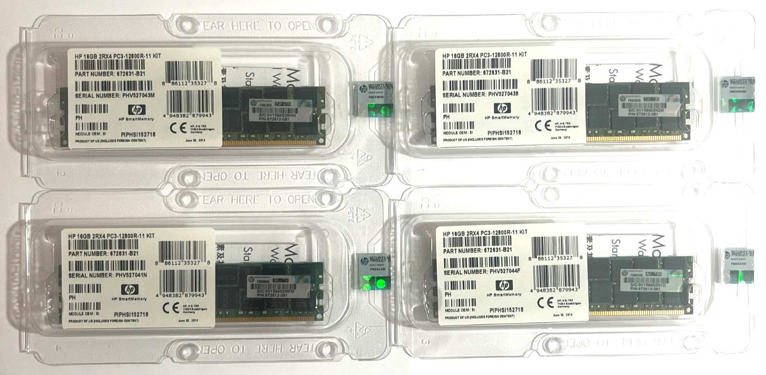 NEW Samsung 64GB 4x 16GB 2Rx4 PC3-12800R ECC RDIMM DDR3 1600MHz Server RAM