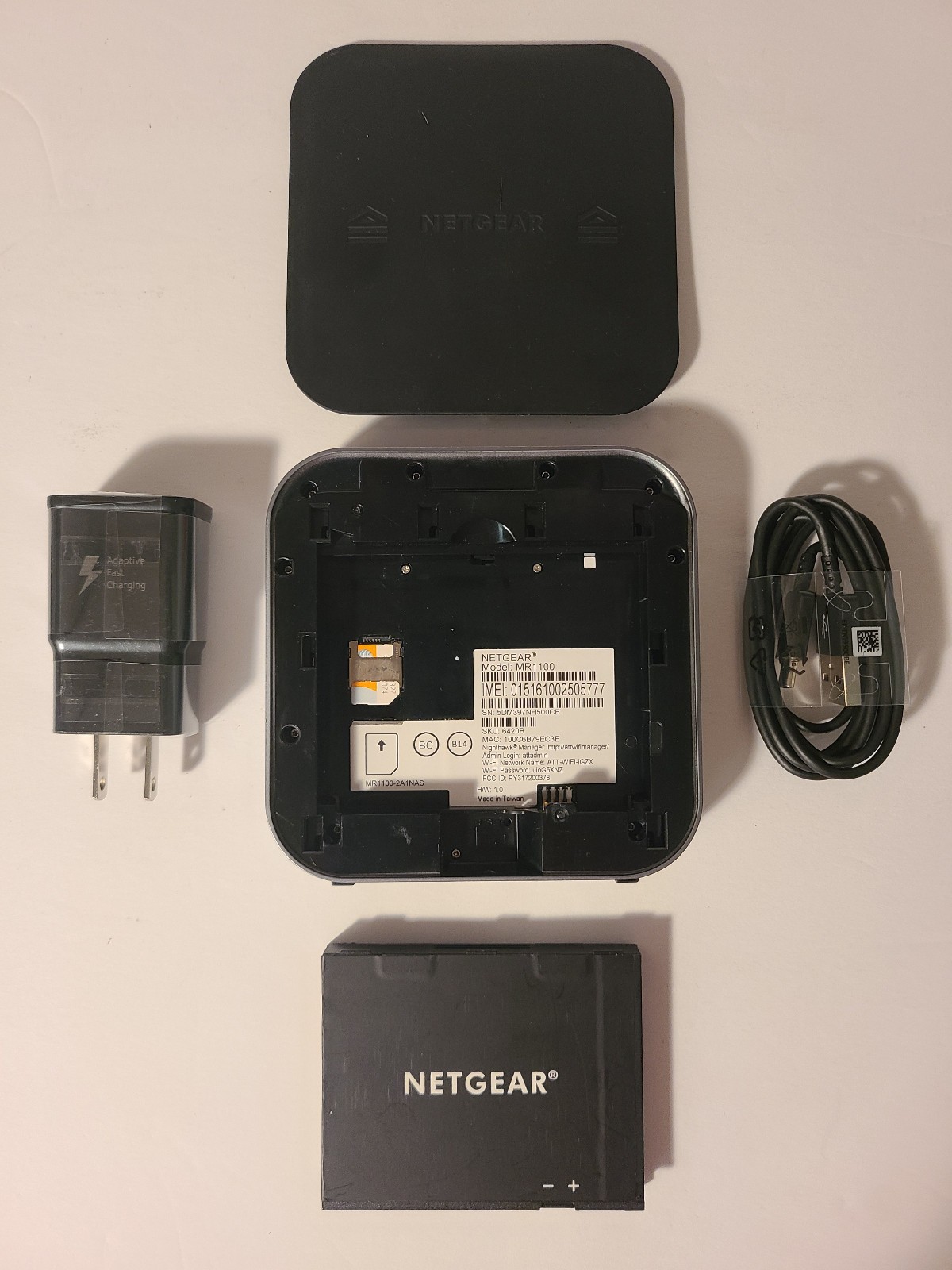 AT&T Netgear Nighthawk M1 MR1100 4G LTE Mobile Hotspot Router Black/Steel Gray
