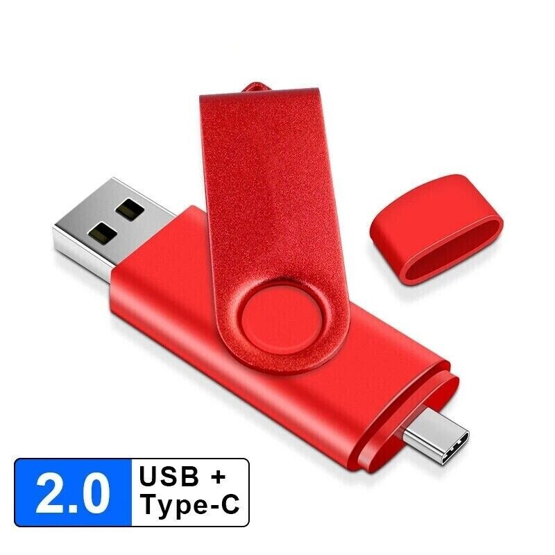 TYPE-C OTG 2 in 1 USB Memory Photo Stick Flash Pen Drive Phone Laptop PC Mac