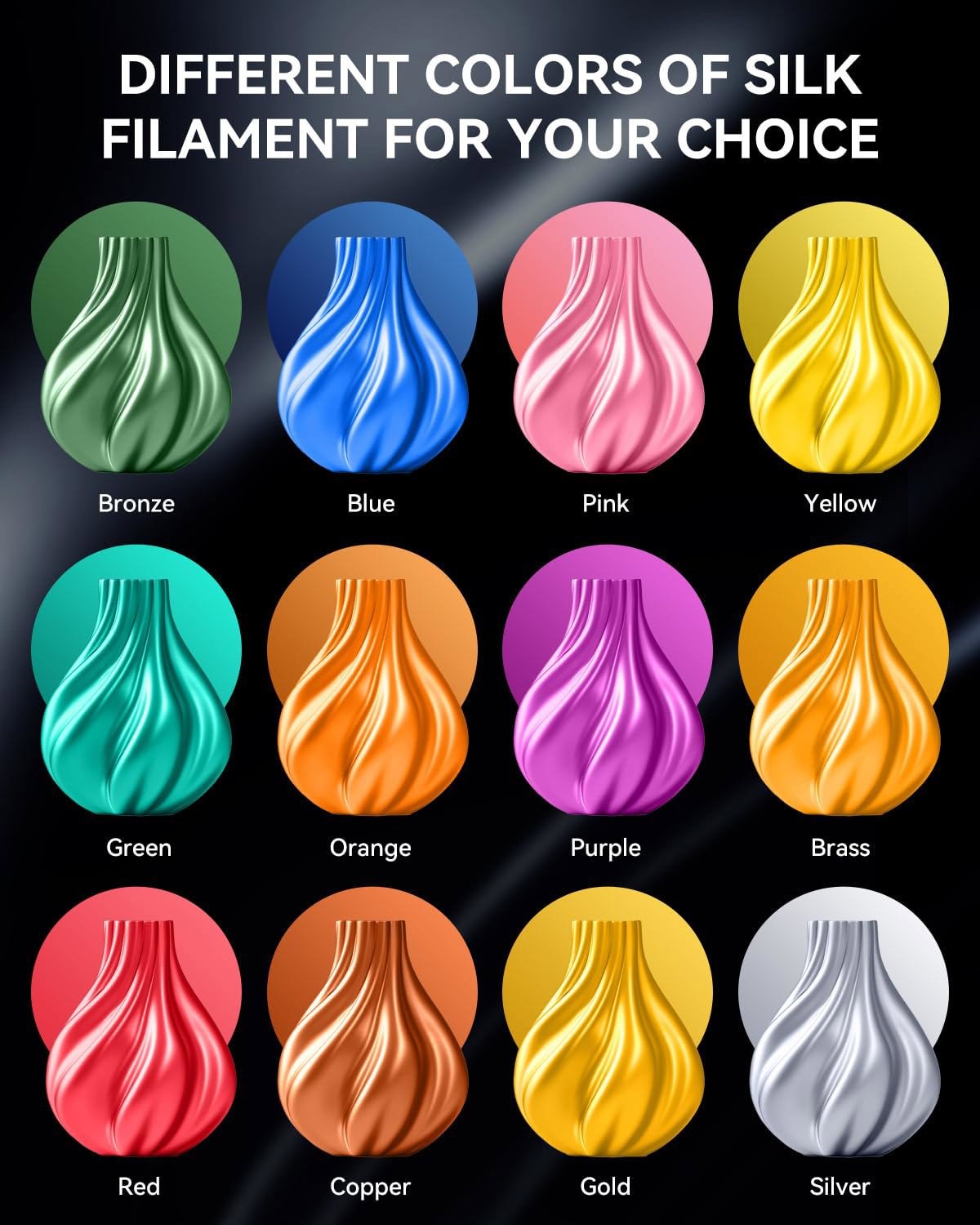 SUNLU 5x1KG PLA/PLA+2.0/SILK/PETG/ABS/TPU 3D Printer Filament 1.75mm 1KG/Spool