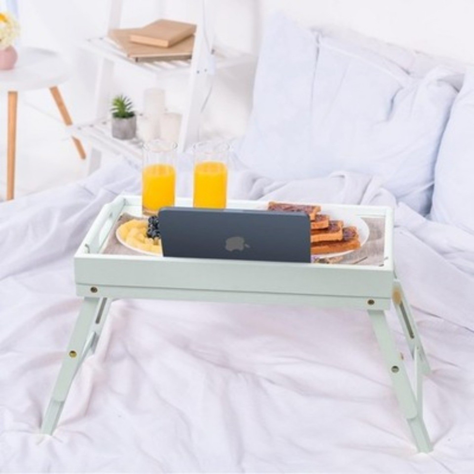 Laptop Tray Lap Desk Stand Foldable Bed Table Notebook Tray Cup Slot Adjustable