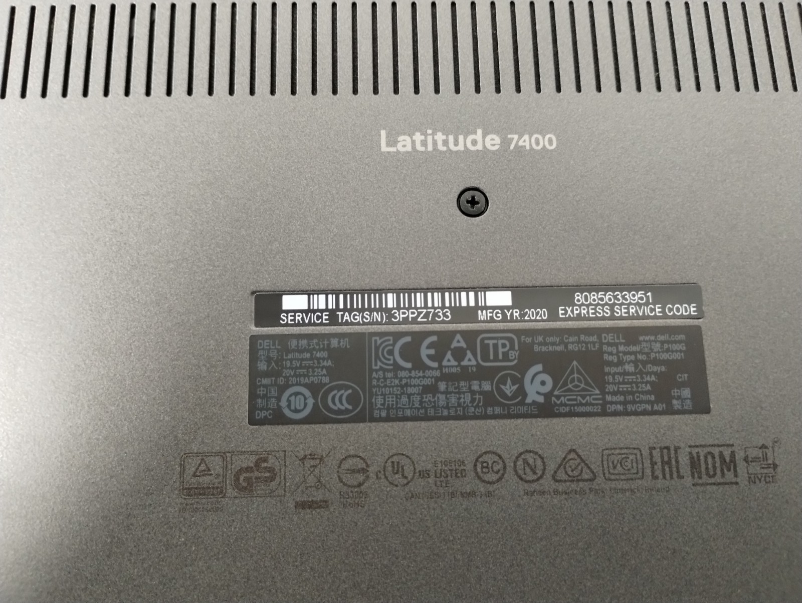 DELL LATITUDE 7400, Intel Core i7-8665U, 1.90 GHz, 16 GB RAM, 256 GB M.2