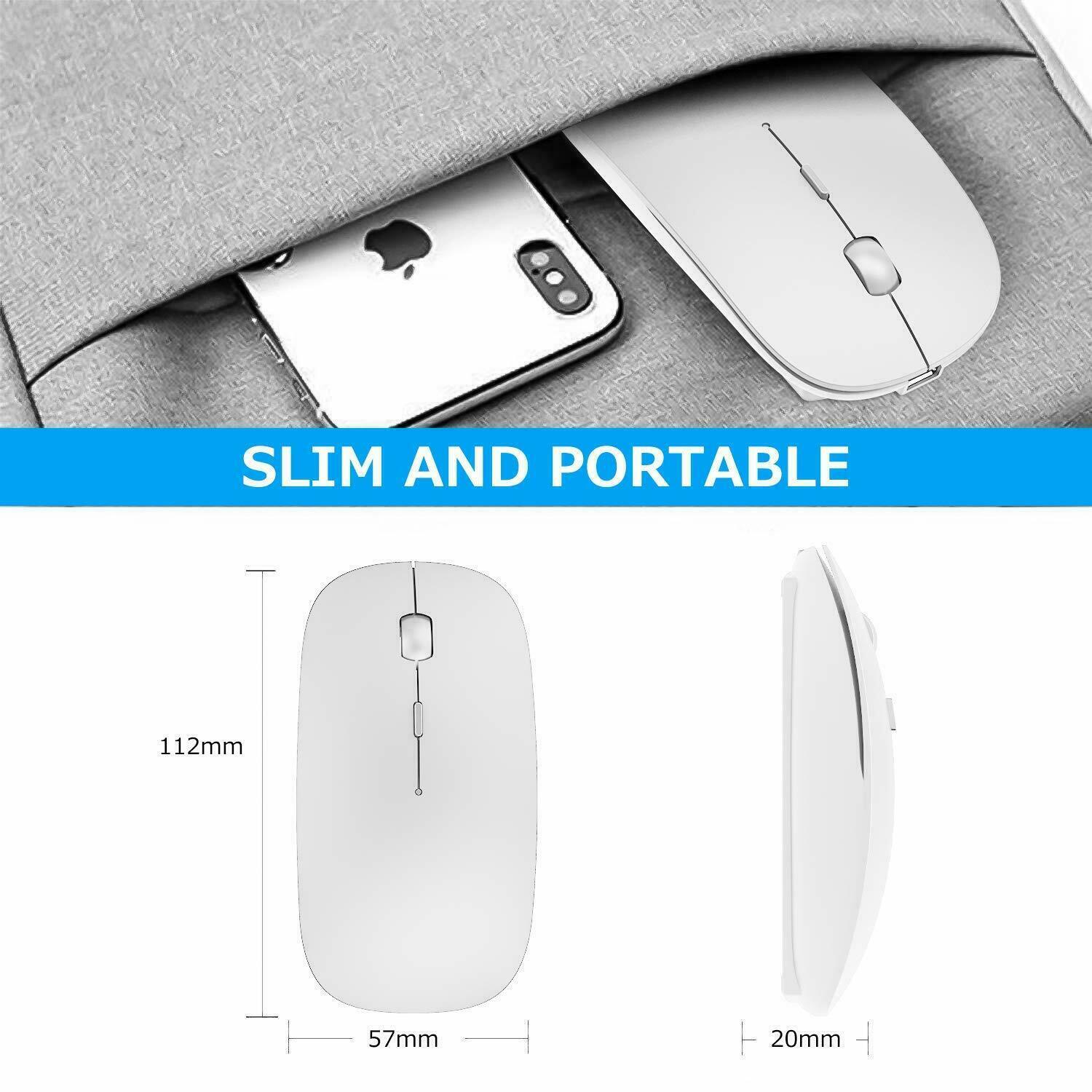 2.4GHZ OPTICAL WIRELESS SLIM MOUSE MICE + USB RECEIVER FOR LAPTOP PC MACBOOK