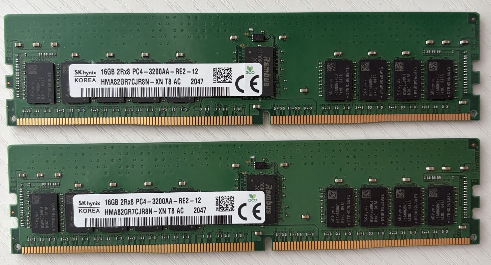 SK hynix 16GB 2Rx8 PC4 – 3200AA – RE2 – 12