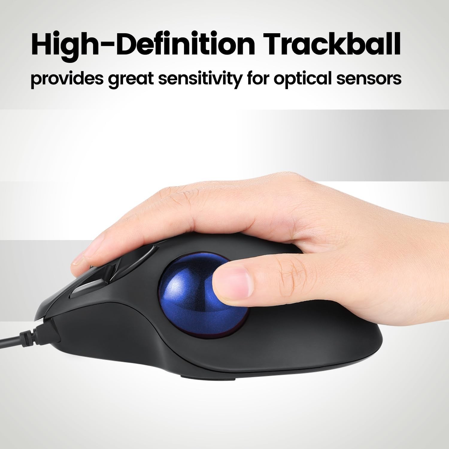 Waterproof 1.34-Inch Trackball in Glossy Blue – Perfect for Ambidextrous Use