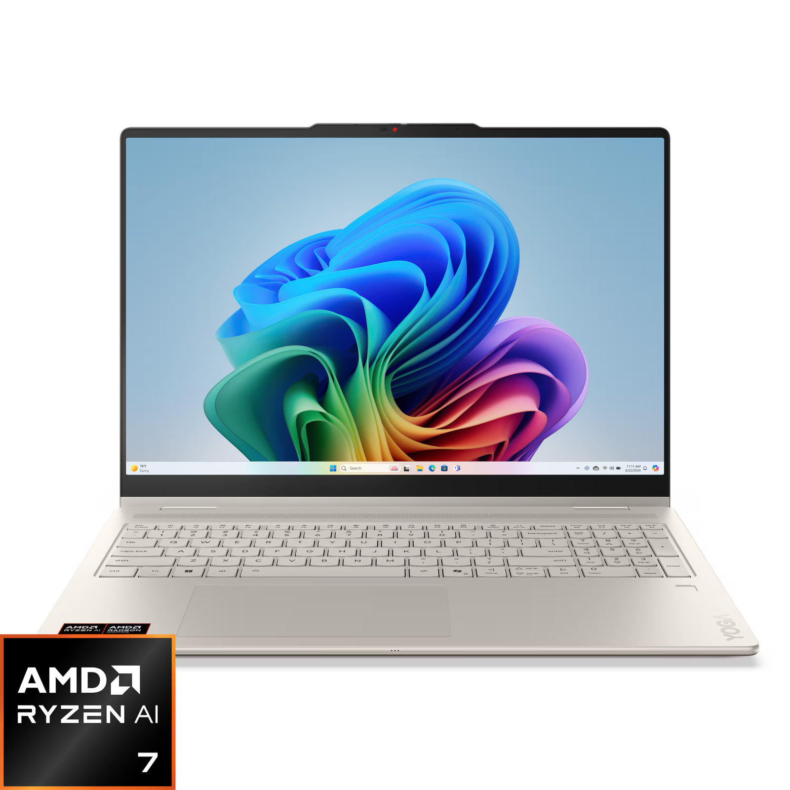 Lenovo – Yoga 7a 2-in-1 16″ 2K LCD Touchscreen Laptop – AMD Ryzen AI 7 445 20…