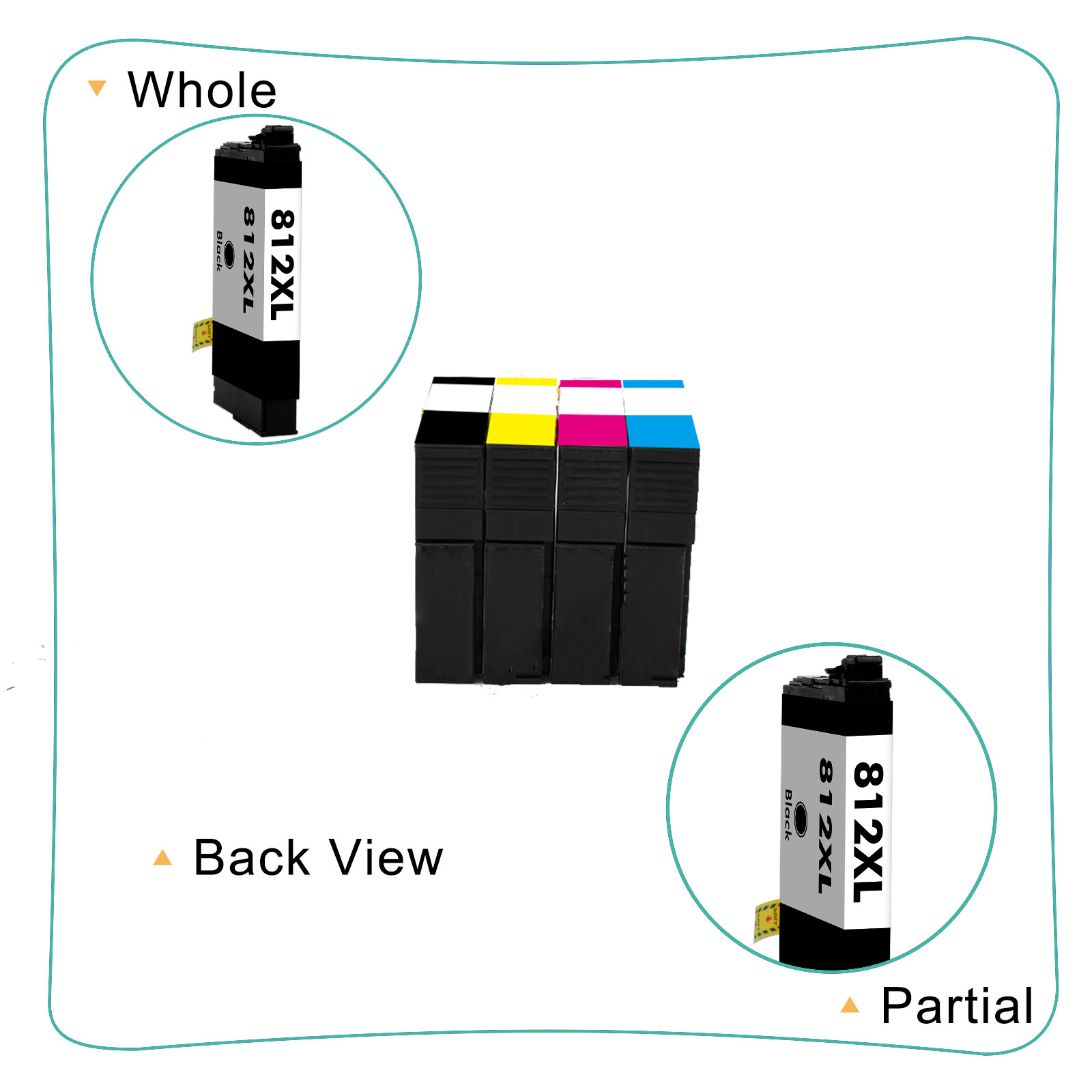 812XL T812XL Ink Cartridges For Epson WorkForce WF-7840 WF-7820 WF-7310 EC-C7000