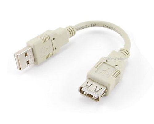 5-PACK 6″ USB 2.0 Type-A Male/Female Extension Cable, CablesOnline USB2-AF00-5