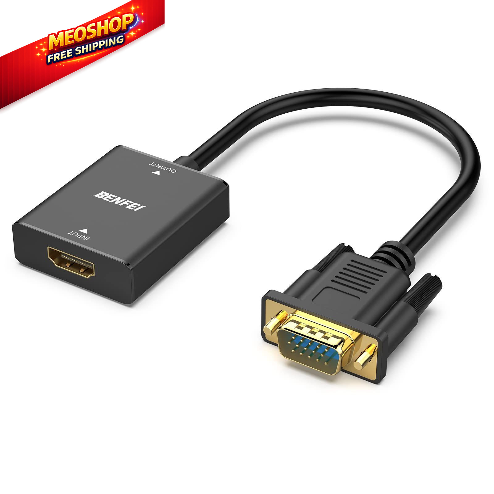BENFEI HDMI to VGA, Uni-Directional Computer VGA 1 PACK, Black