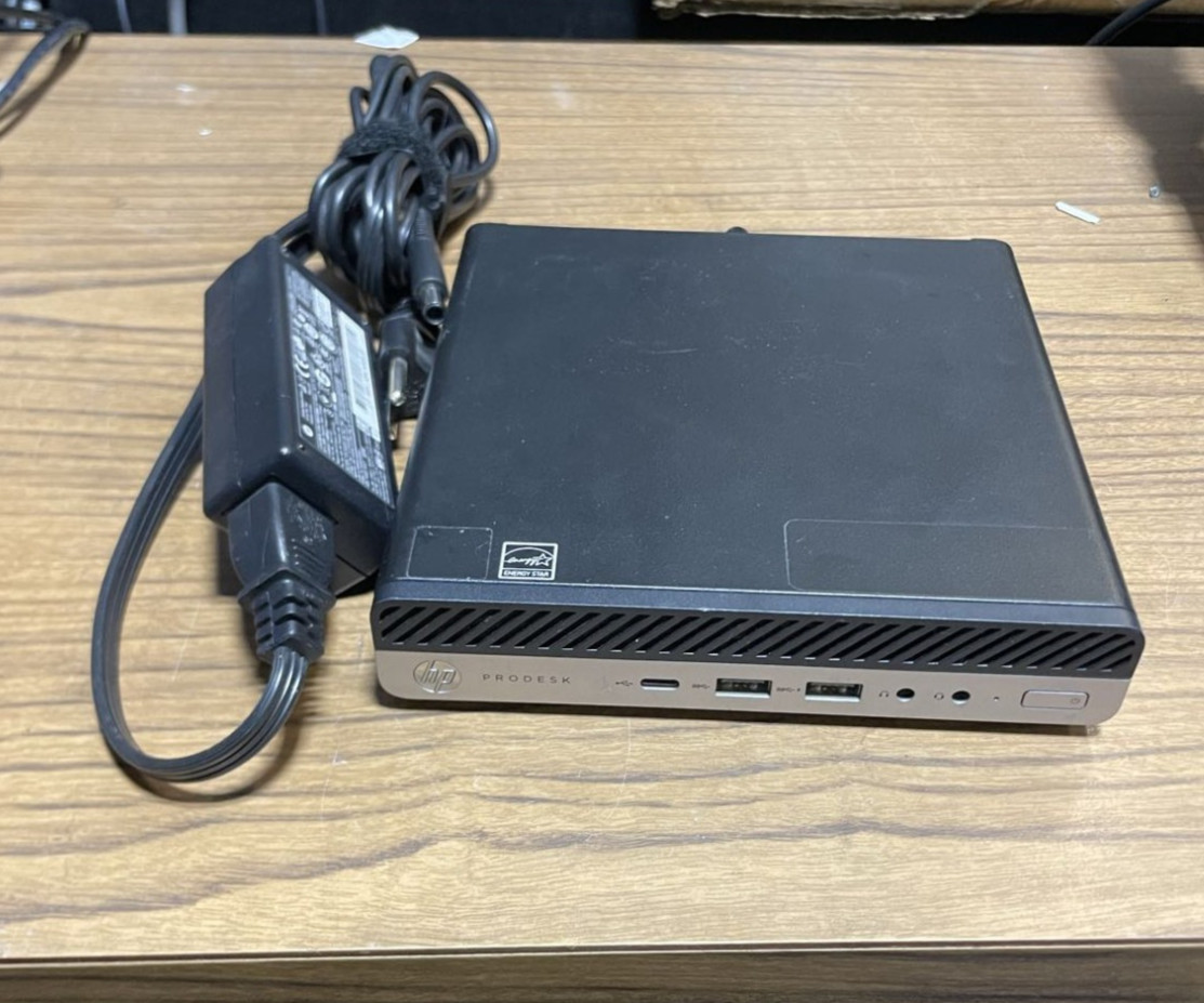 HP PRO DESK 600 G5 Desktop mini i5-9500t, 8GB RAM, TESTED+POWER CORD, NO HDD