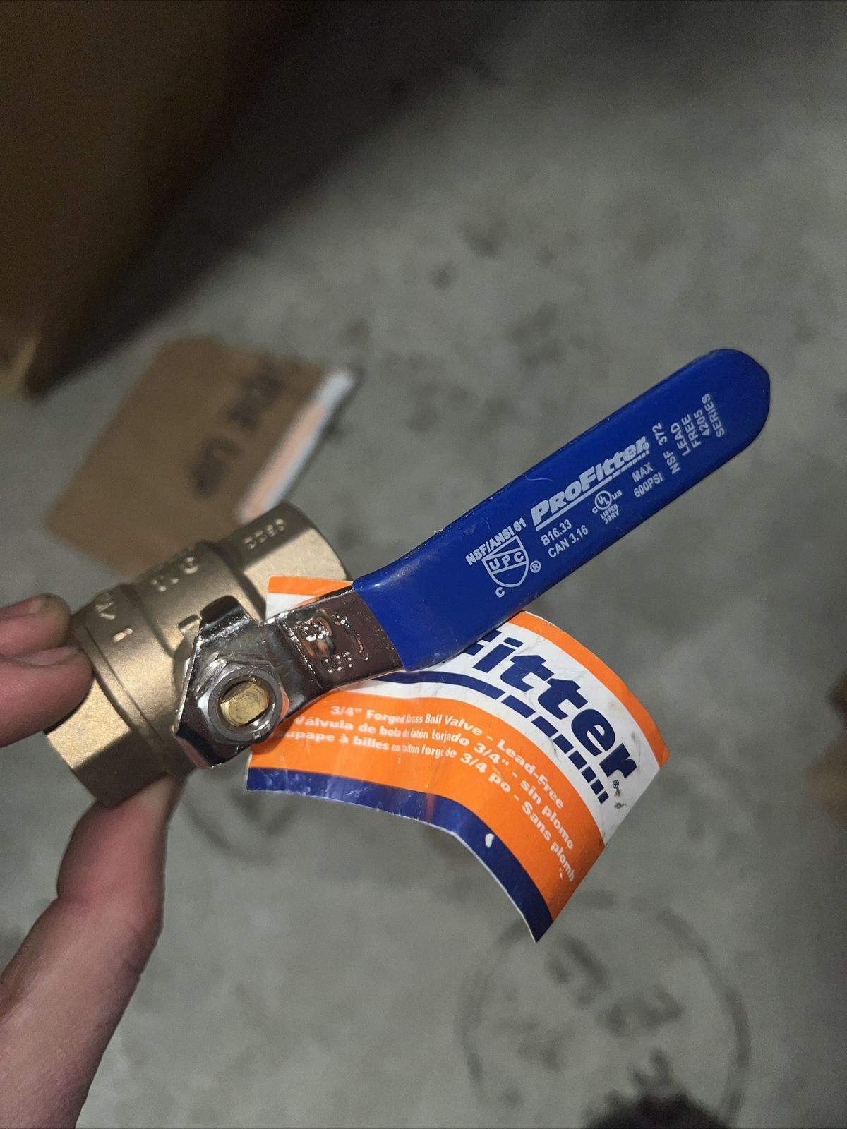 NEW PROFITTER 4205169 3/4″ FORGED BRASS BALL VALVE