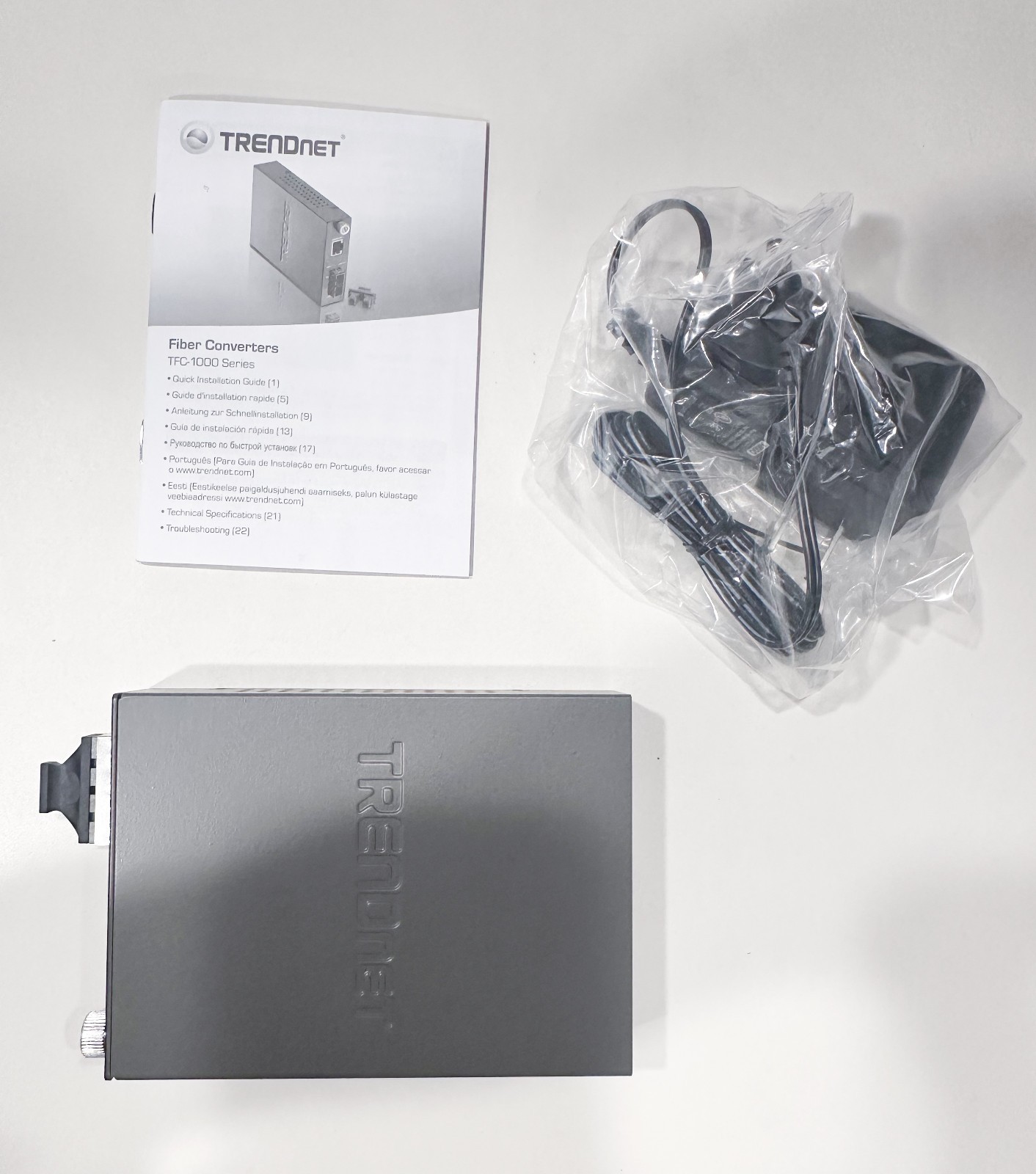TRENDnet TFC-1000MSC 1000Base-T to 1000Base-SX Multi-Mode SC-Fiber Converter NEW