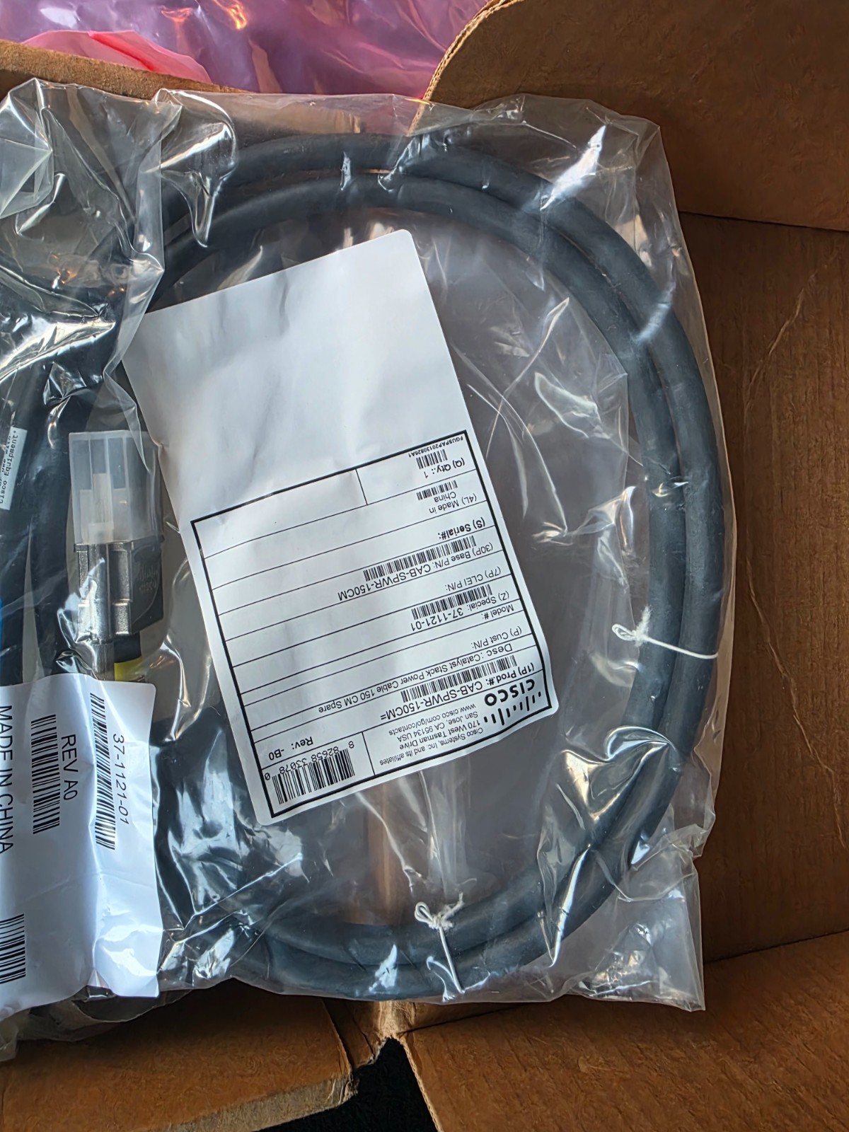 Cisco CAB-SPWR-150CM 3750x and 3850 Stack Power Cable New