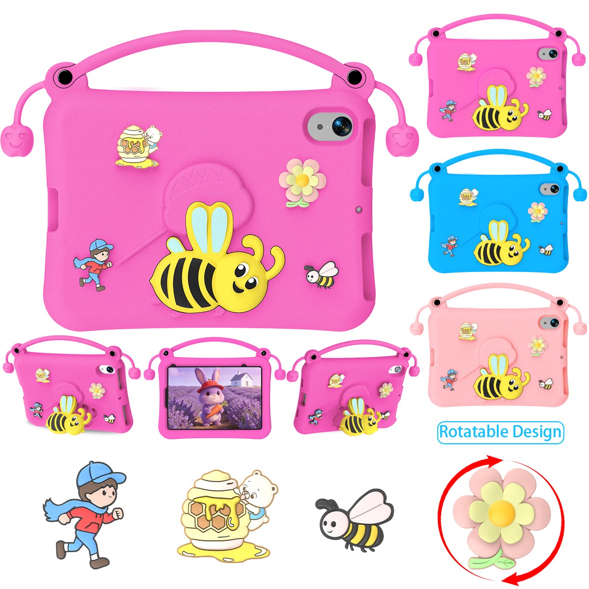 For Apple iPad Mini 7 (A17 Pro) 8.3 inch 2024 Kids Case Portable Stand Cover