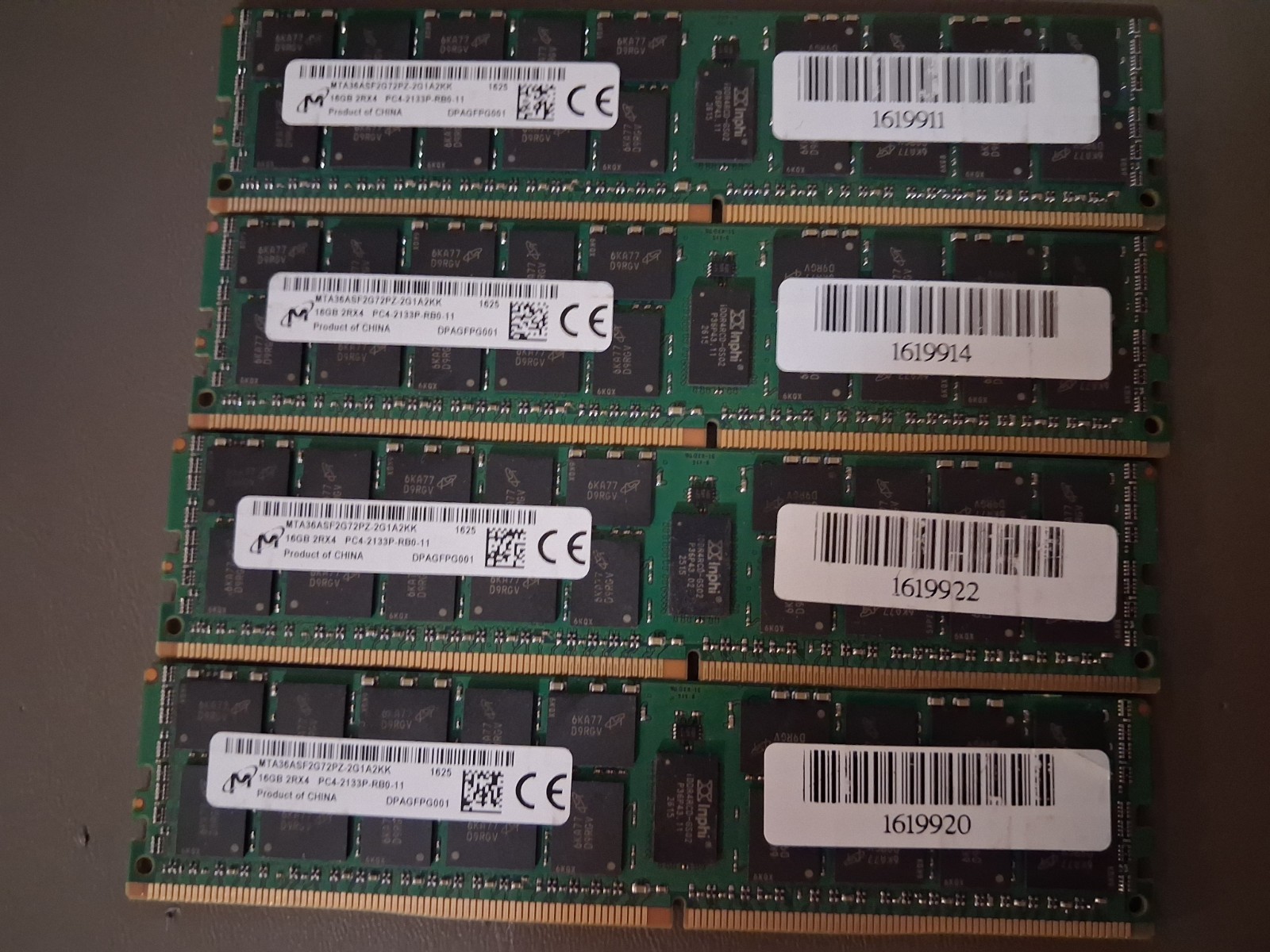 16GB DDR4 Micron Server RAM (Set Of 4 – 64GB Total) ECC Memory