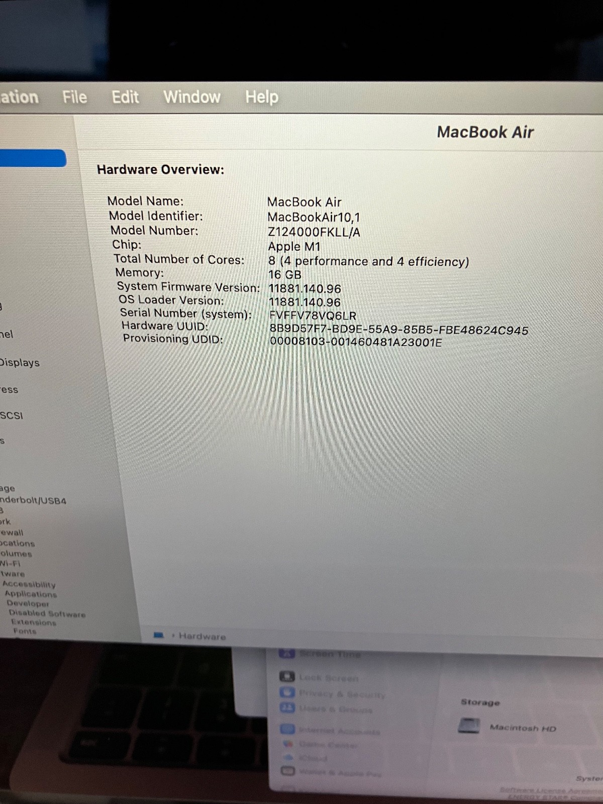 2020 Macbook Air Apple M1 8 CPU/ 8 GPU | 16GB RAM 256 SSD | Sonoma OS | A Grade
