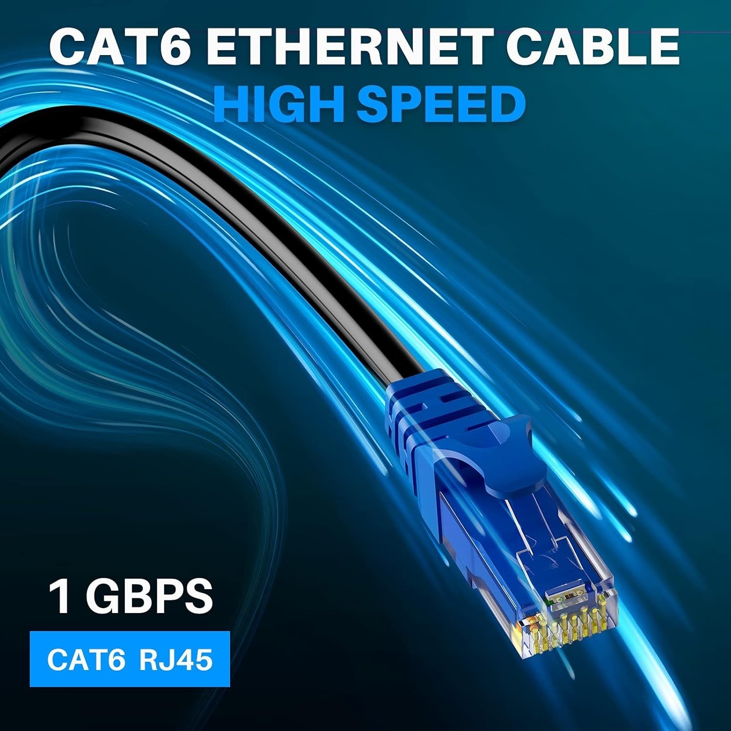 Adoreen Cat 6 Outdoor Ethernet Cable 250 Ft Black, High Speed Heavy Duty Long In