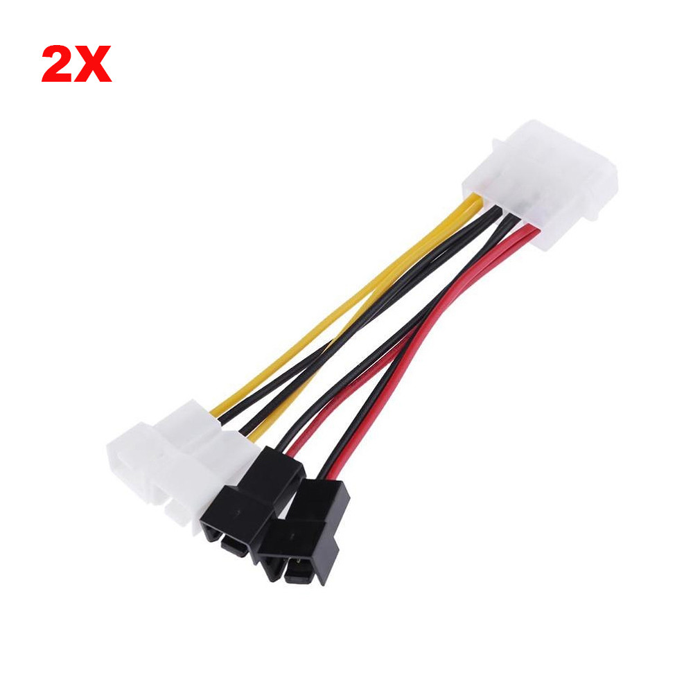4Pin Molex to 3Pin fan Power Cable Adapter Connector – 2pcs