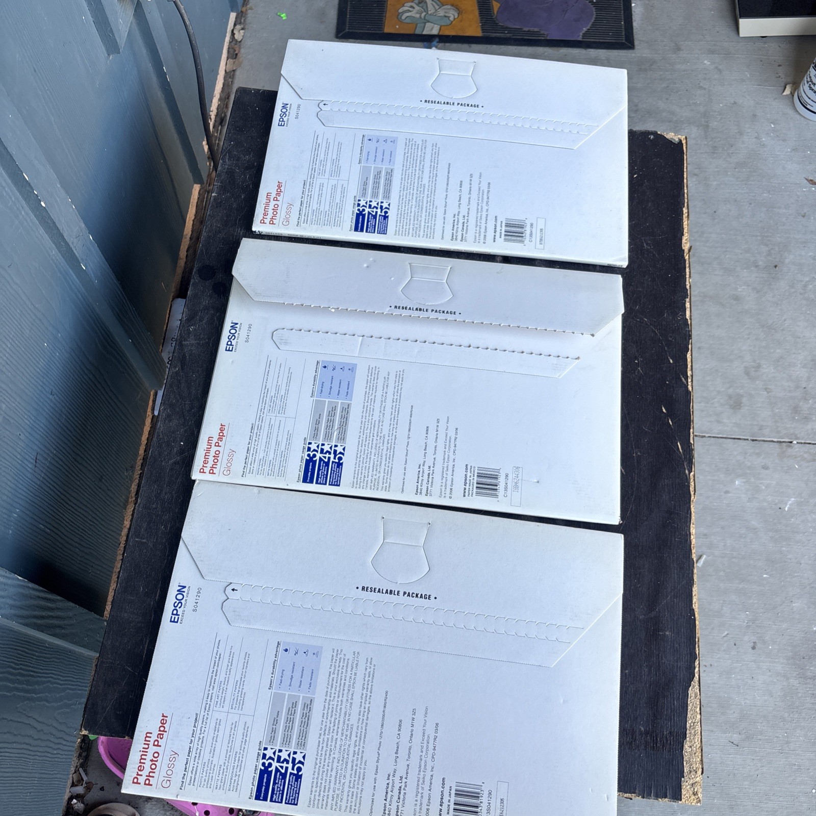 Lot of 3 Epson Premium Photo Paper Glossy 11 x 17 in 68 lb 20 Sheets S041290