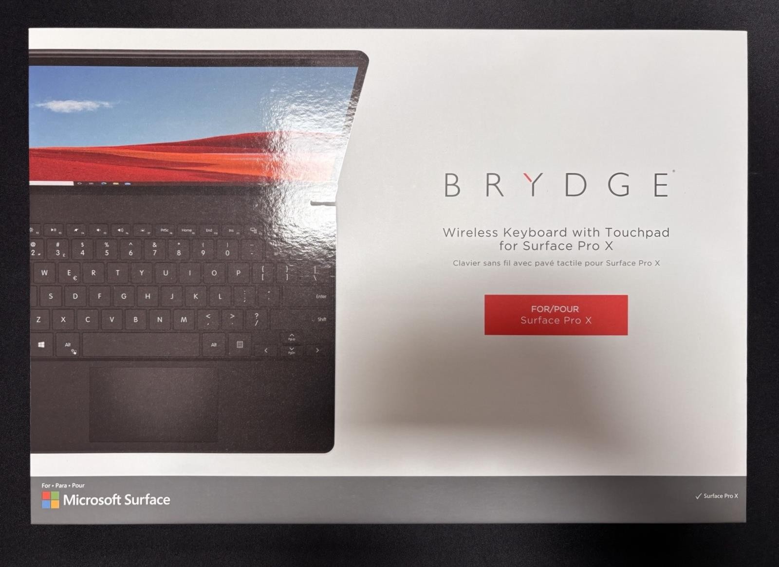 Brydge Wireless Keyboard with Touchpad for Surface Pro X, Black