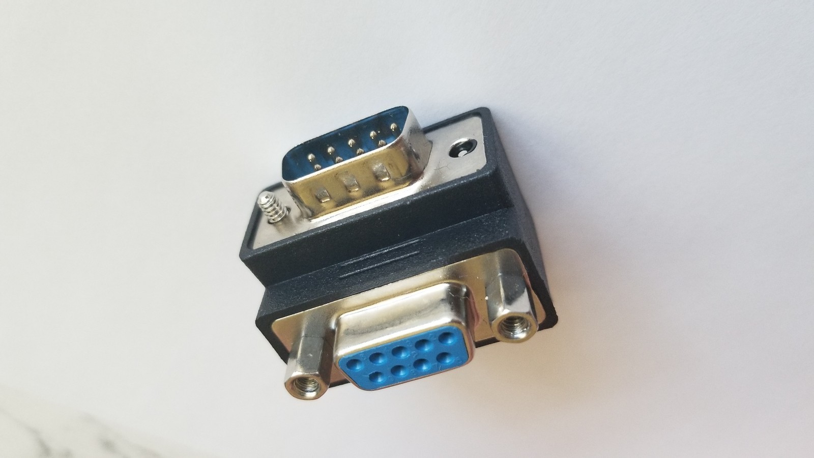 Right Angle 90° DB 9pin DB9 RS232 Male to Female M/F Extension Cable Adapter