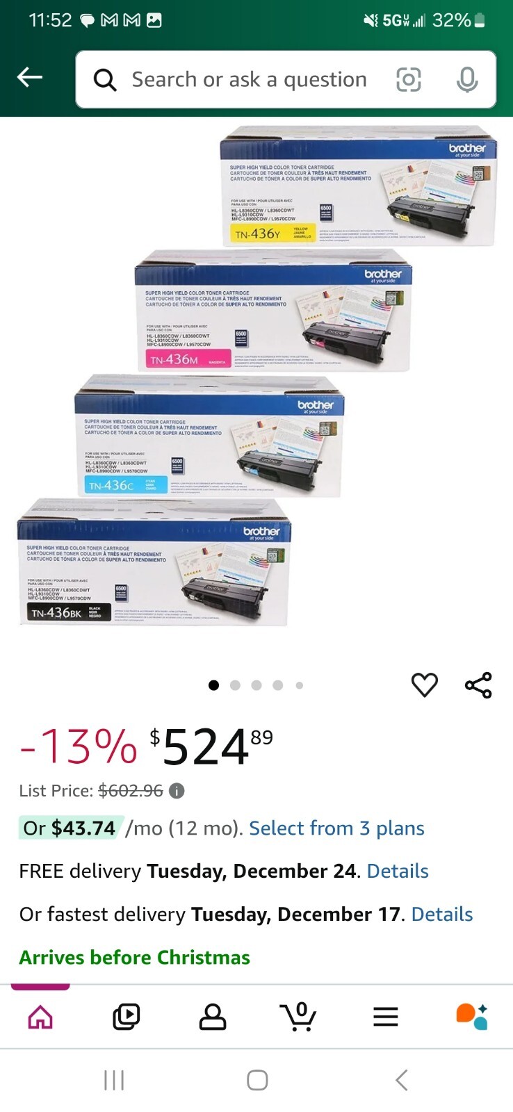 Brother 4-Color Super High Yield Toner Cartridge Set