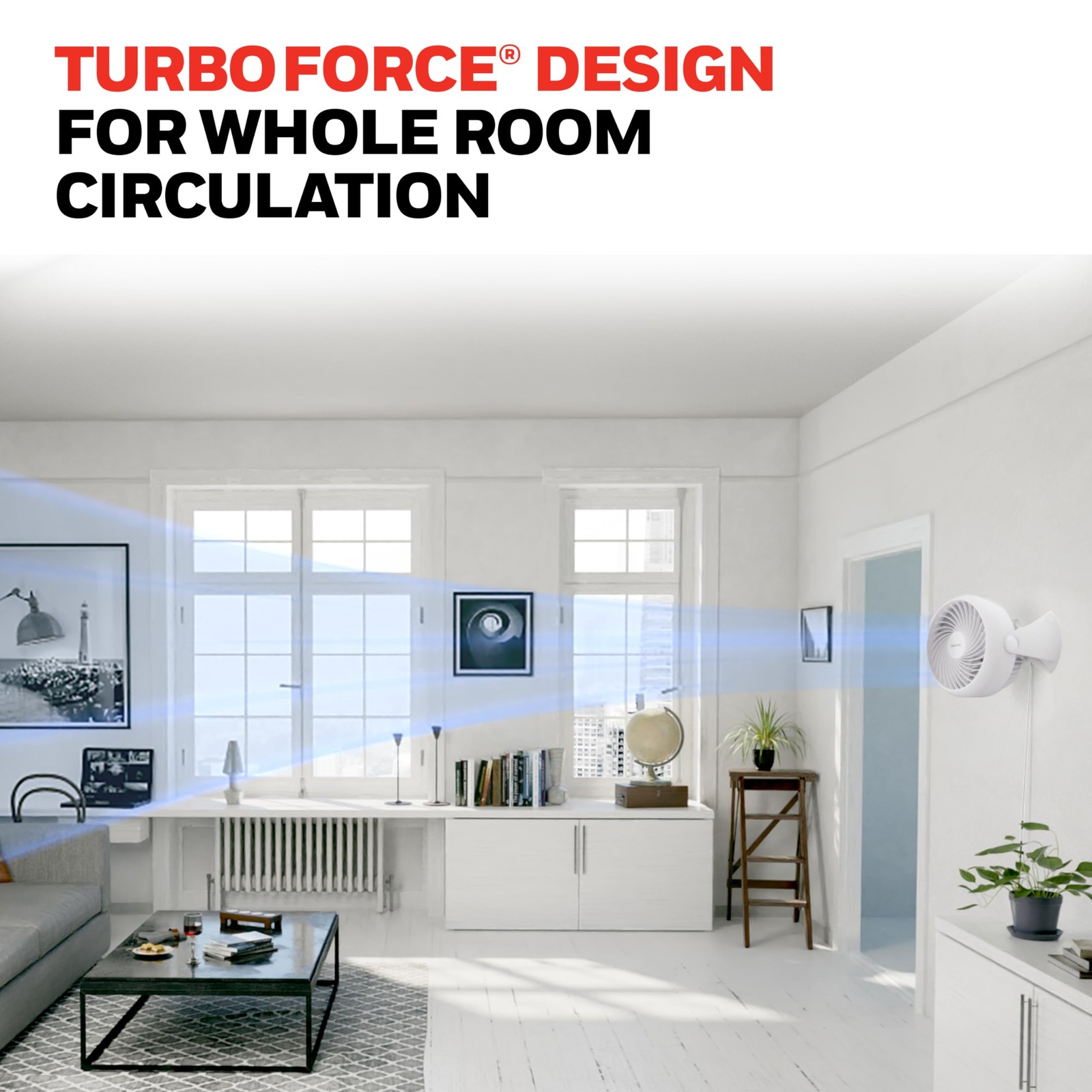 Honeywell HT-904 TurboForce Tabletop Air Circulator Fan, Small, White