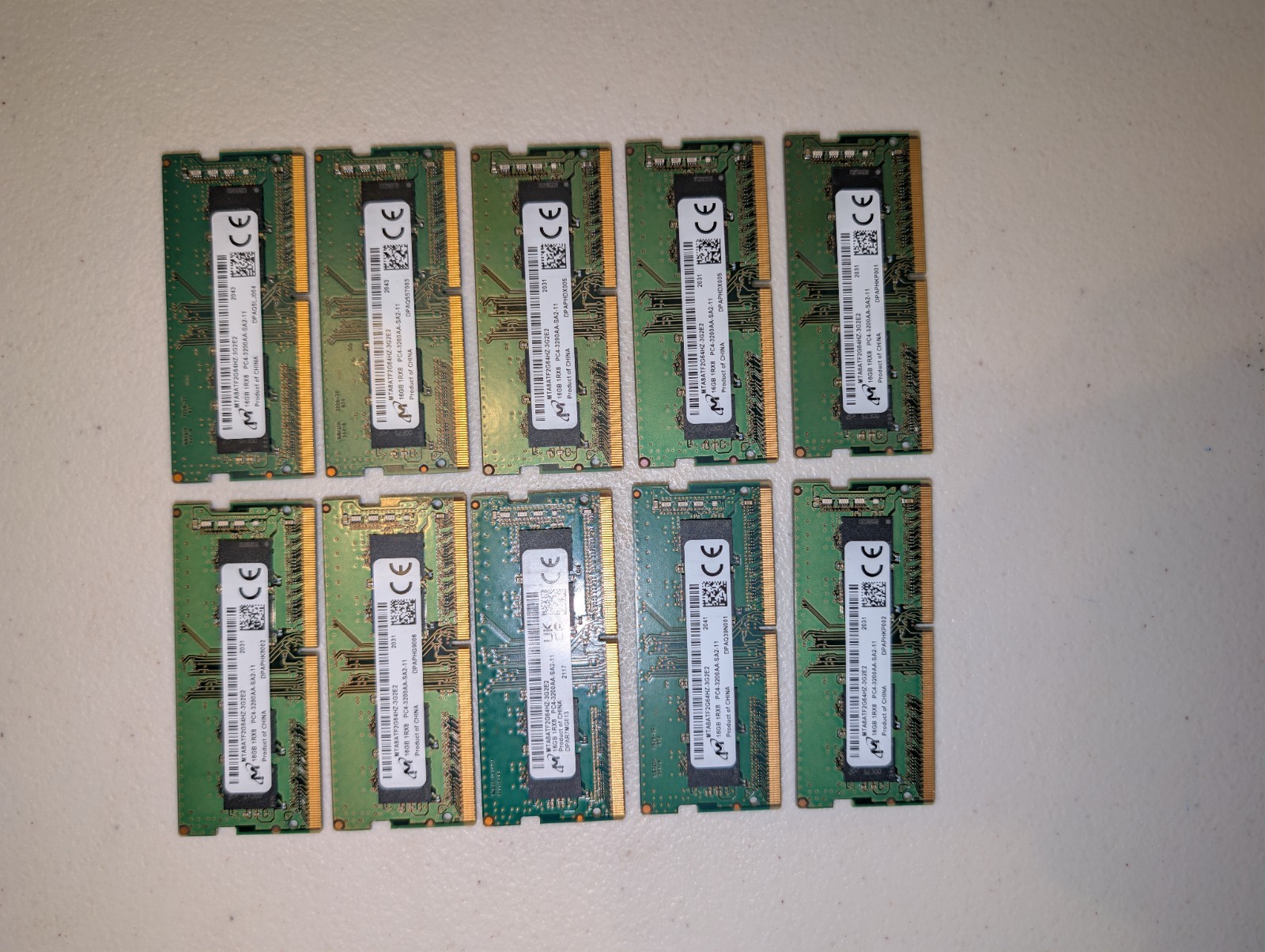 16GB DDR4 3200MHz SODIMM Laptop RAM PC4-25600 1Rx8 Tested Micron/Samsung/Hynix