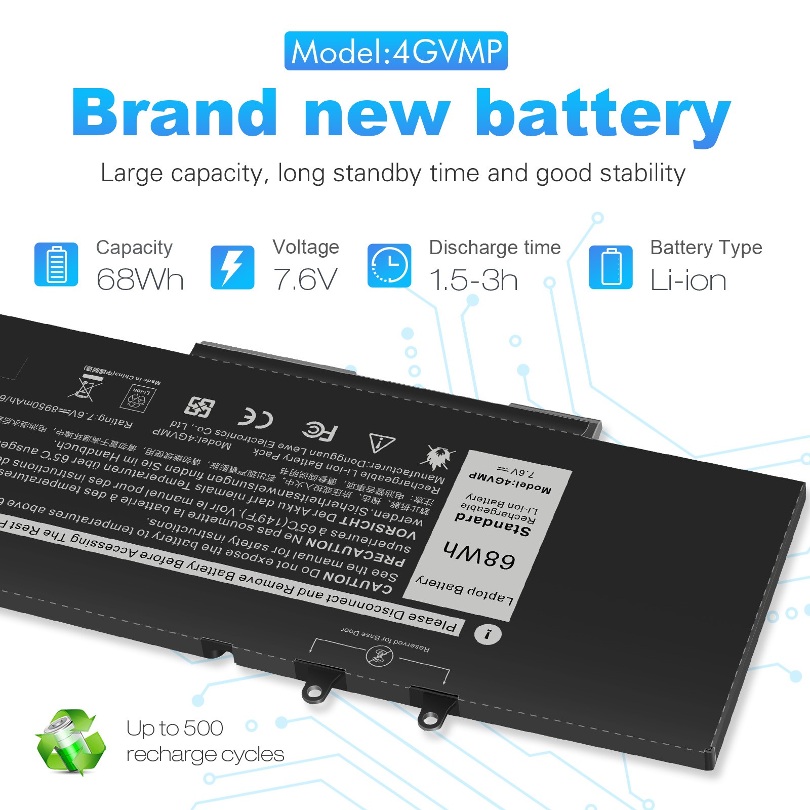 ✅3HWPP /4GVMP BATTERY FOR DELL Latitude 5401 5410 5411 5501 5510 Precision 3541