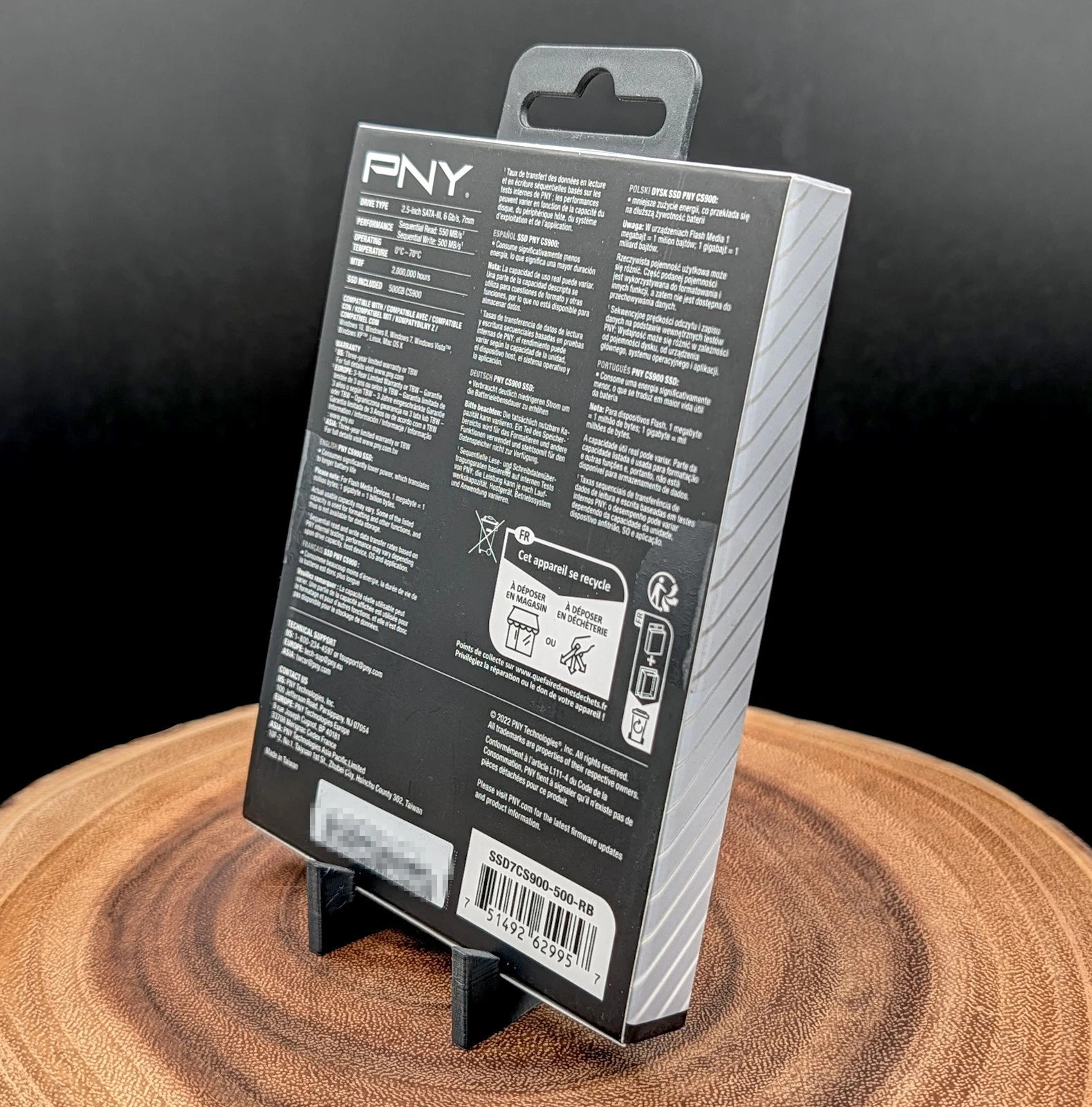 PNY CS900 500GB 2.5″ SATA III Internal SSD Solid State Drive (SSD7CS900-500-RB)