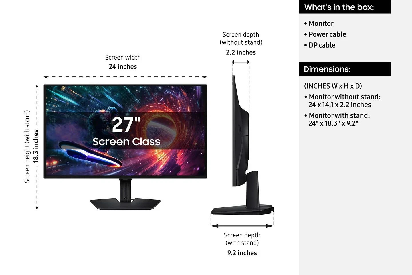 Samsung Odyssey G50SF 27″ QHD OLED HDR10 144Hz .03ms Gaming Monitor