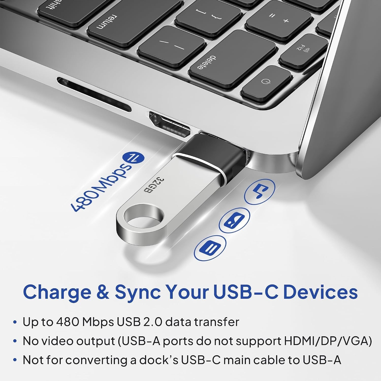 Aluminum USB to USB-C Adapter 4-Pack – High-Speed Charging for iPhone & Android