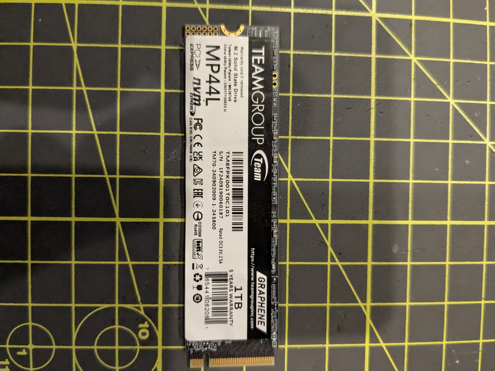 Team Group SSD 1TB MP44L M.2 2280 NVMe SSD 1.4 TLC Internal Drive PCIe 4.0 x4