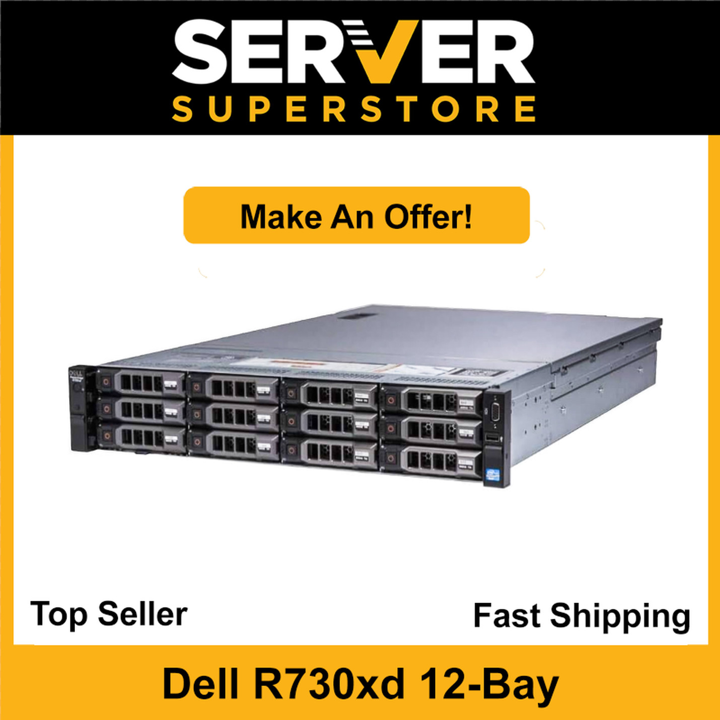 Dell PowerEdge R730XD Server 2x E5-2660 V4 = 28 Cores H730 32GB RAM 2x trays