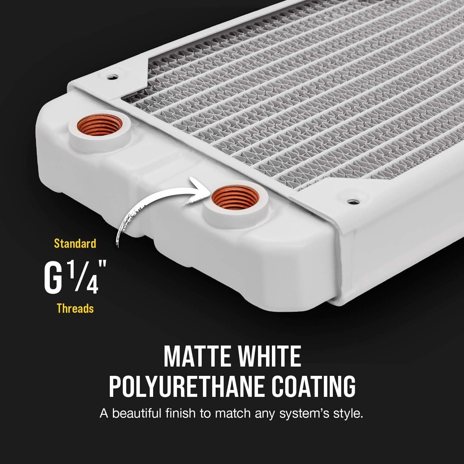 CORSAIR Hydro X Series XR5 360mm Water Cooling Radiator Premium Copper WHITE