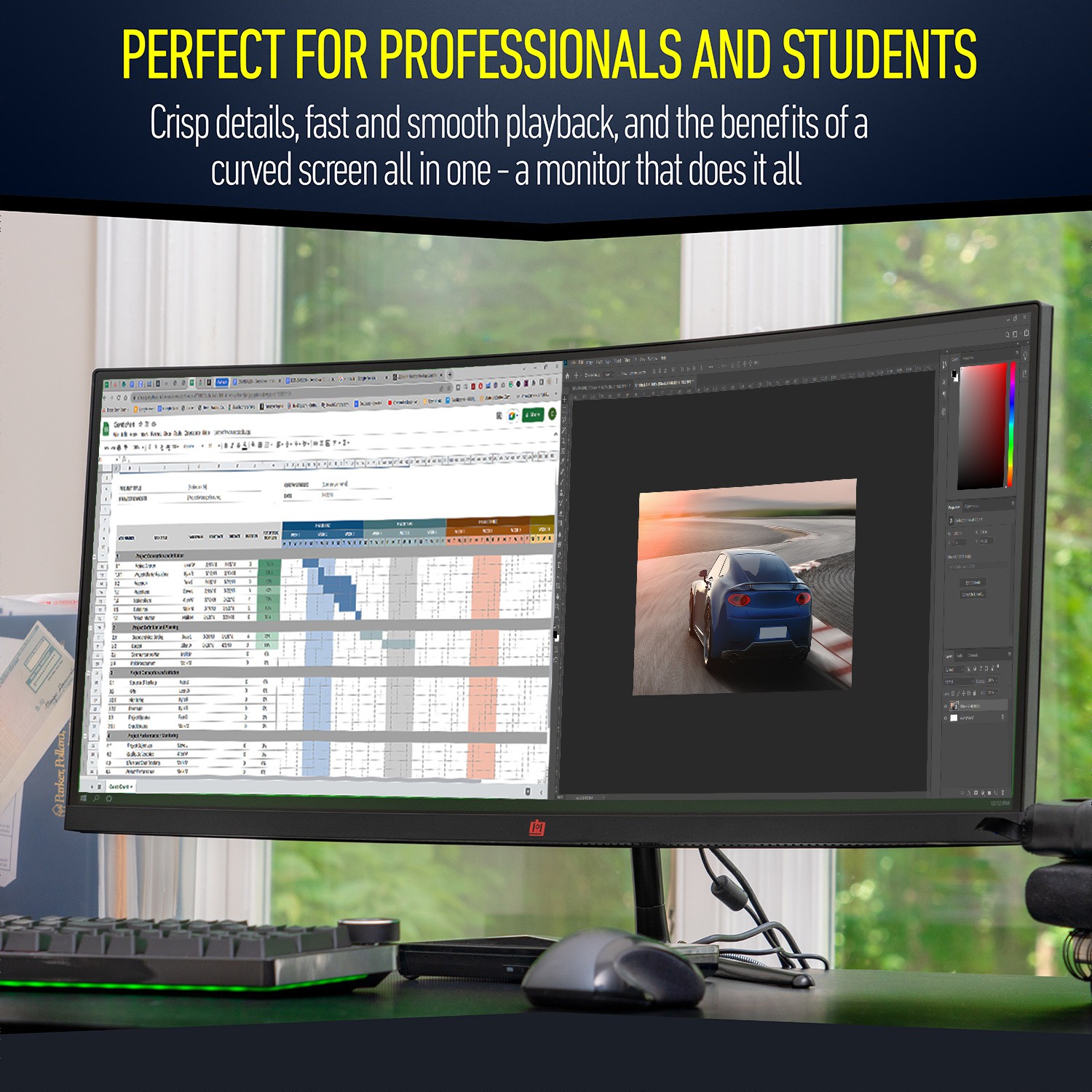 Deco Gear 30″ Curved Monitor, 200 Hz, 1ms MPRT, 2560×1080, for Professionals and