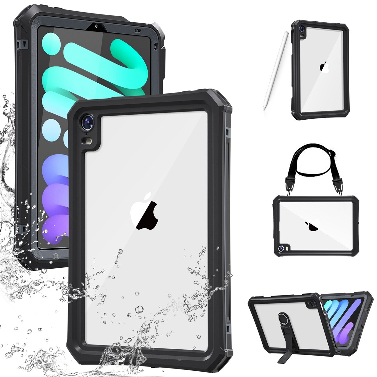 For iPad Mini 7th Gen (A17 Pro) 2024 8.3 inch Waterproof Case Shockproof Cover