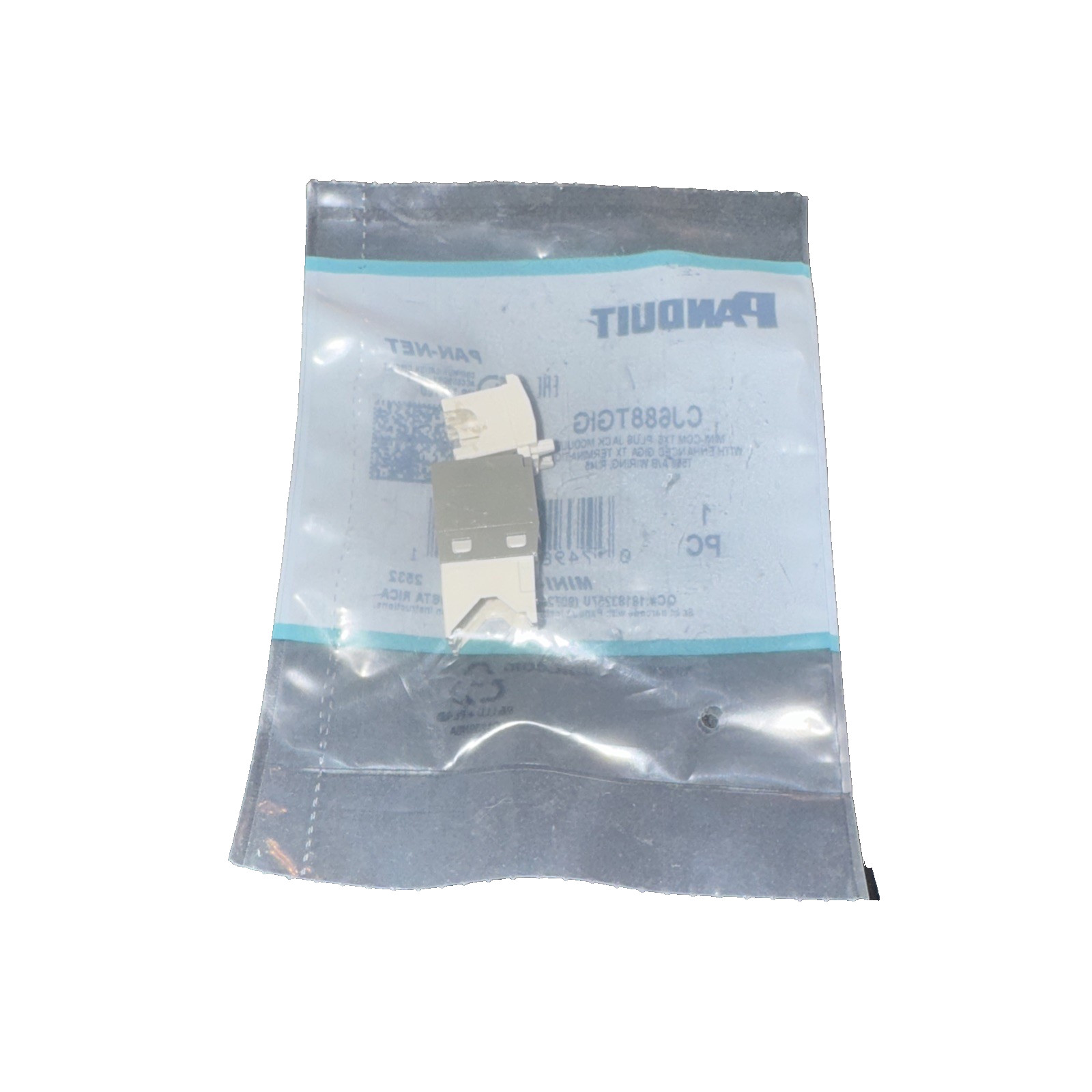 Panduit CJ688TGIG Cat6 8-Wire TG-Style Jack Module, International Grey