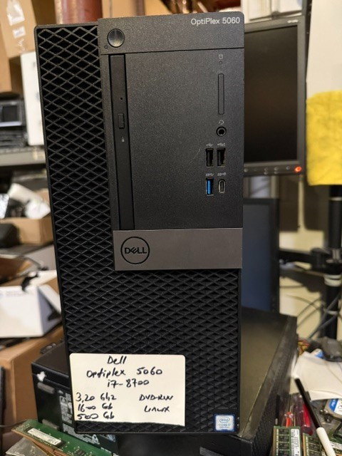 Dell OptiPlex 5060 Mini Tower Intel I7 8700 3.20Ghz 16GB 500GB DVDRW Linux