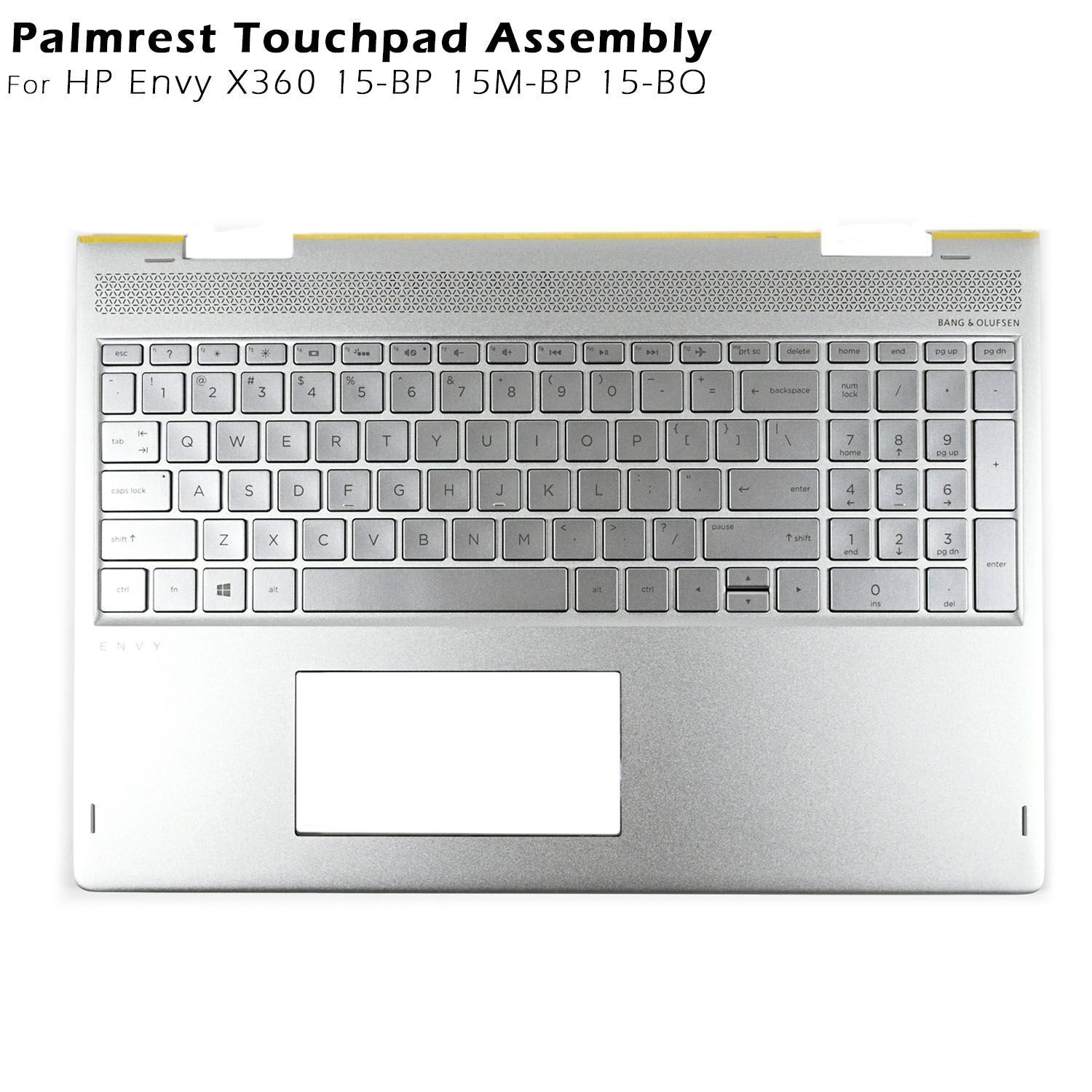 For HP ENVY X360 15-BP Palmrest Case w/Backlit Keyboard Silver 934640-001 USA