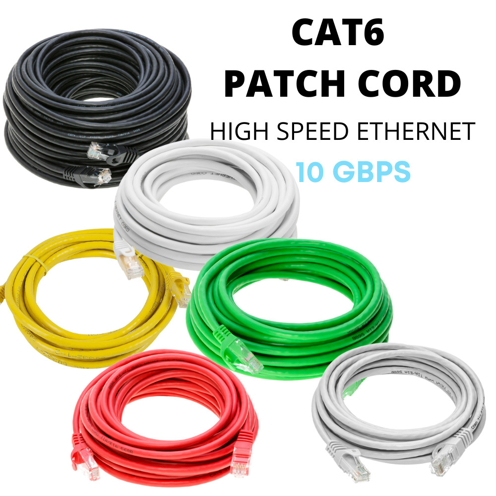 Cat6 Patch Cord Network Cable Ethernet LAN RJ45 UTP 3 6 10 20 50 100 200 FT LOT
