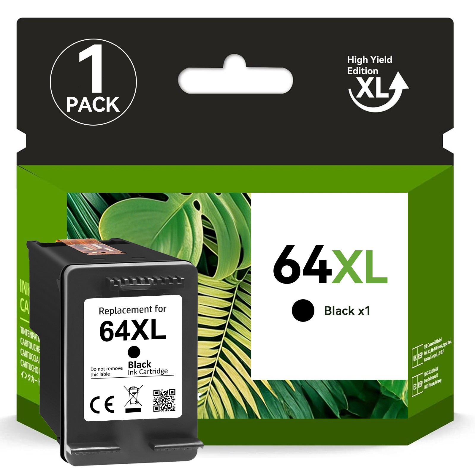 64XL Black Color Ink Cartridge 64 XL for HP 64 Envy 7155 7158 7855 7858 Printer
