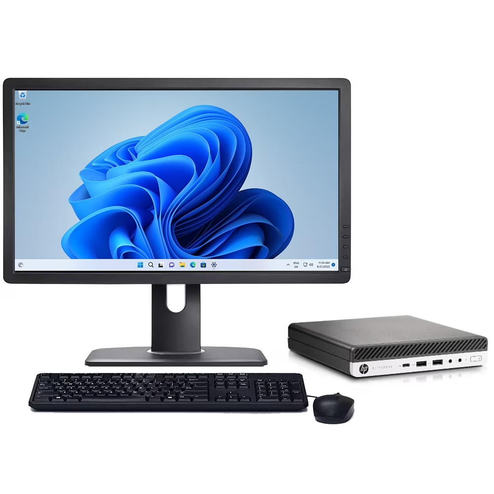 HP Mini Tiny Micro Desktop PC i7 up to 32GB RAM 1TB SSD 24″ Monitors Win11